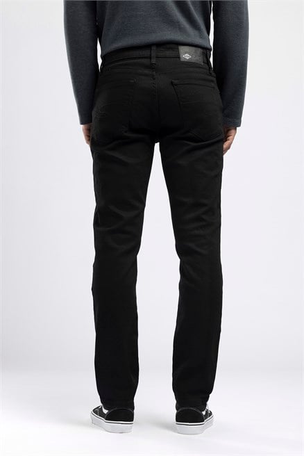 Jagger Erkek Slim Straight Normal Bel Dar Kesim Jean Siyah