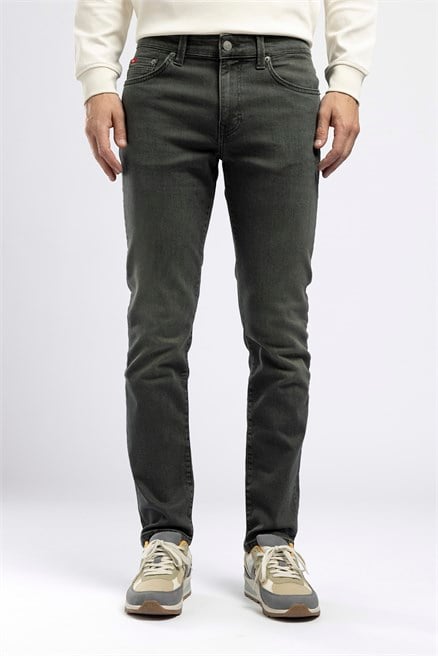 Jagger Erkek Slim Straight Normal Bel Dar Kesim Jean Gri