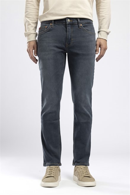 Jagger Erkek Slim Straight Normal Bel Dar Kesim Jean Mavi