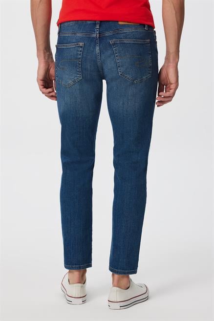 Jagger Erkek Slım Straıght Dar Kesim Normal Bel Düz Paça Jean Pantolon Mavi