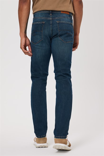 Jagger Erkek Slım Straıght Dar Kesim Normal Bel Düz Paça Jean Pantolon Mavi