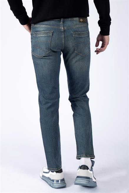 Jagger Erkek Slım Straıght Dar Kesim Normal Bel Düz Paça Jean Pantolon Mavi