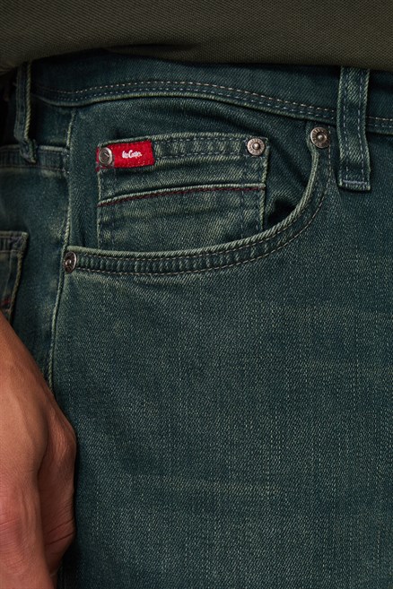 Jagger Erkek Slım Straıght Dar Kesim Normal Bel Düz Paça Jean Pantolon Yeşil