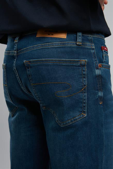 Jagger Erkek Slım Straıght Dar Kesim Normal Bel Düz Paça Jean Pantolon Mavi