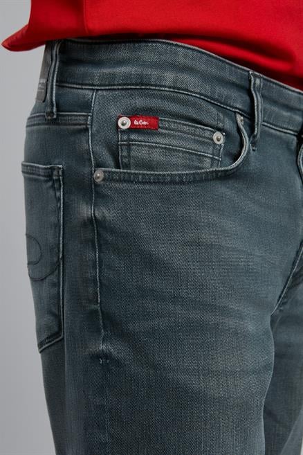 Jagger Erkek Slım Straıght Dar Kesim Normal Bel Düz Paça Jean Pantolon Gri