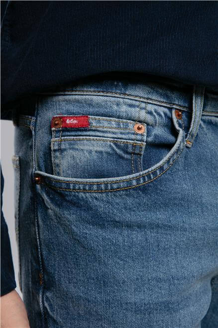 Jagger Erkek Slım Straıght Dar Kesim Normal Bel Düz Paça Jean Pantolon Mavi