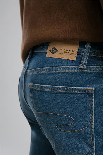 Jagger Erkek Slım Straıght Dar Kesim Normal Bel Düz Paça Jean Pantolon Mavi