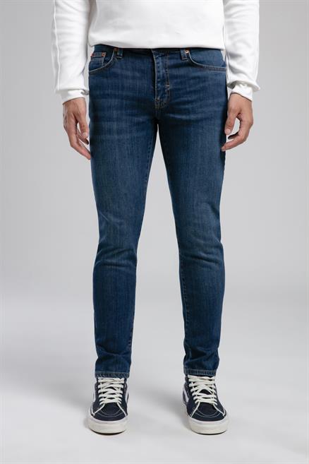 Jagger Erkek Slım Straıght Dar Kesim Normal Bel Düz Paça Jean Pantolon Mavi