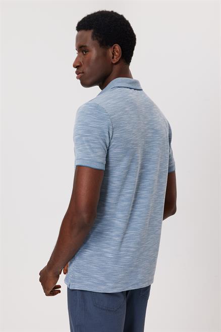 Jake Erkek %100 Pamuk Polo Yaka T-Shirt Pastel Mavi