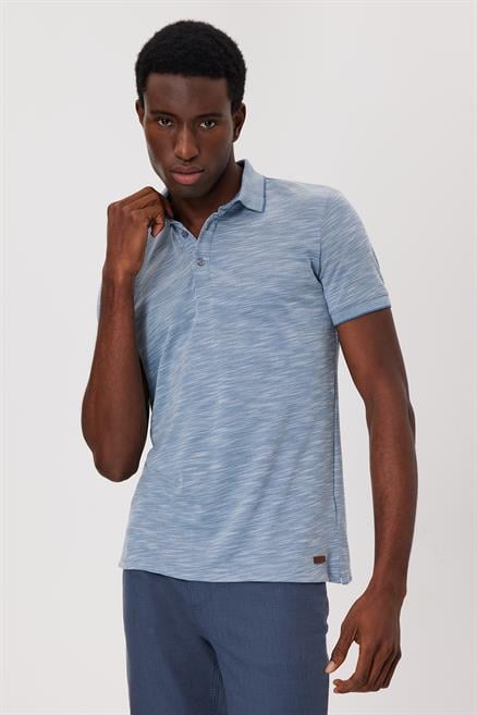 Jake Erkek %100 Pamuk Polo Yaka T-Shirt Pastel Mavi