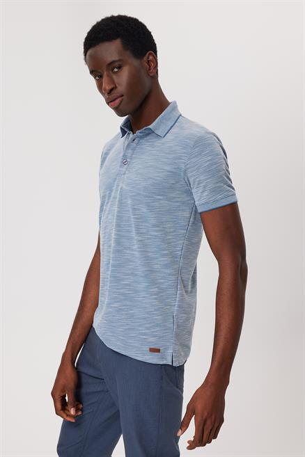Jake Erkek %100 Pamuk Polo Yaka T-Shirt Pastel Mavi