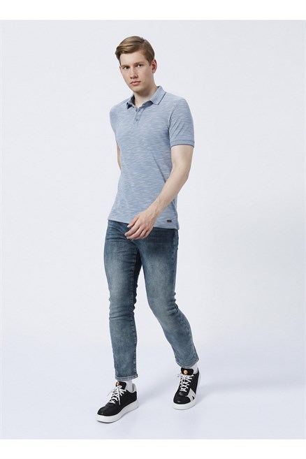 Jake Erkek Polo Yaka T-Shirt Pastel Mavi