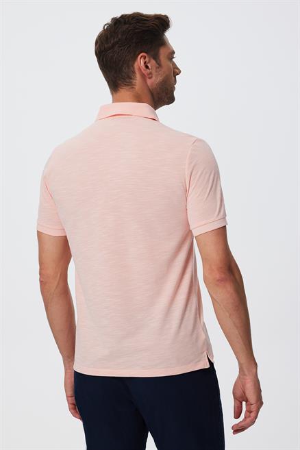 Jake Erkek %100 Pamuk Polo Yaka T-Shirt Pastel Pembe
