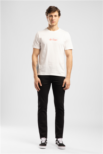 Jasıel Erkek Regular Fit Baskılı Bisiklet Yaka T-Shirt Ekru