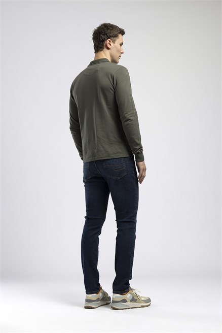 Jeff Erkek Skinny Fit Normal Bel Dar Paça Jean Lacivert