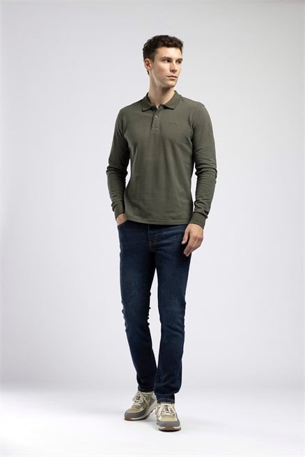 Jeff Erkek Skinny Fit Normal Bel Dar Paça Jean Lacivert