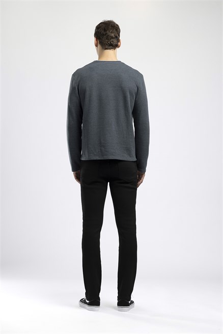 Jeff Erkek Skinny Fit Normal Bel Dar Paça Siyah