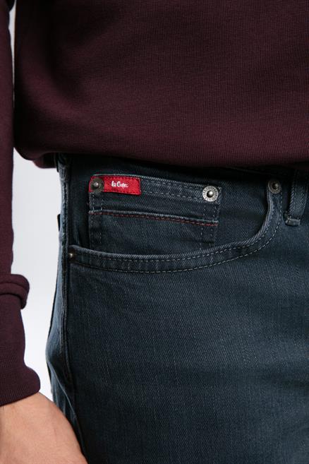 Jeff Erkek Skınny Süper Dar Kesim Normal Bel Dar Paça Jean Pantolon Mavi-Siyah