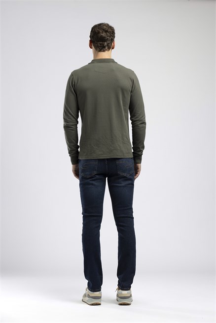 Jeff Erkek Skinny Fit Normal Bel Dar Paça Jean Lacivert