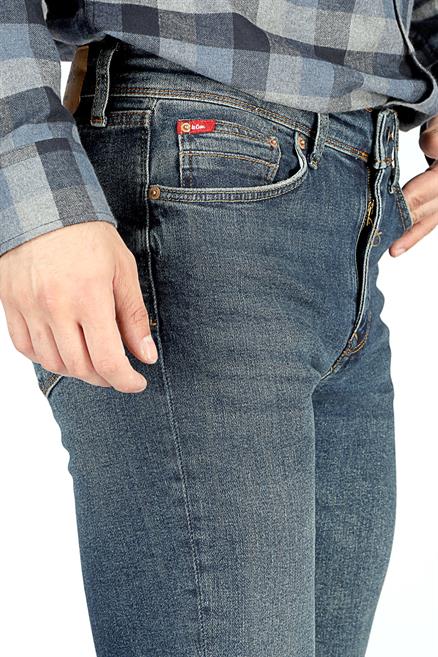 Jeff Erkek Skınny Süper Dar Kesim Normal Bel Dar Paça Jean Pantolon Mavi