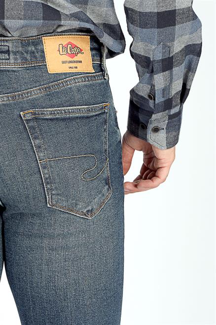 Jeff Erkek Skınny Süper Dar Kesim Normal Bel Dar Paça Jean Pantolon Mavi