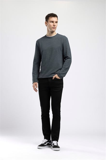 Jeff Erkek Skinny Fit Normal Bel Dar Paça Siyah