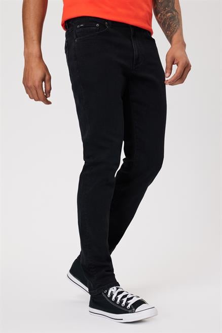 Jeff Erkek Skınny Süper Dar Kesim Normal Bel Dar Paça Jean Pantolon Siyah