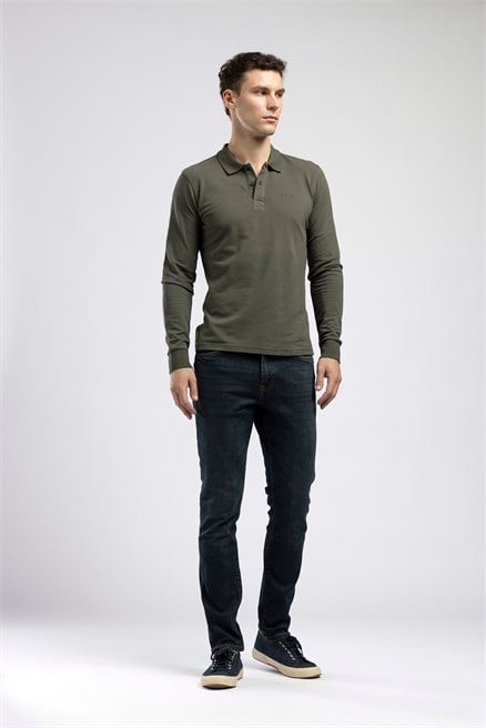 Jeff Erkek Skinny Fit Normal Bel Dar Paça Jean Mavi