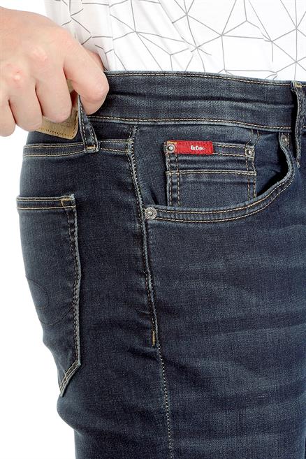 Jeff Erkek Skınny Süper Dar Kesim Normal Bel Dar Paça Jean Pantolon Mavi