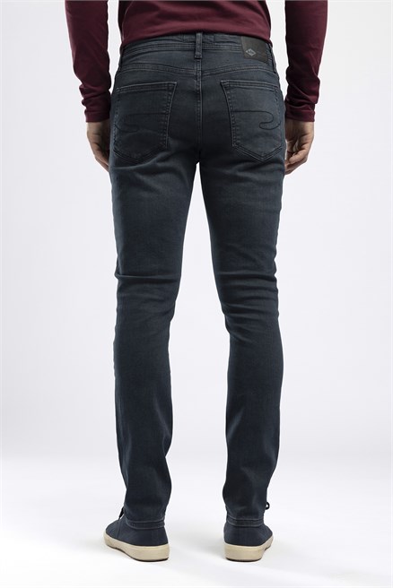 Jeff Erkek Skinny Fit Normal Bel Dar Paça Jean Lacivert