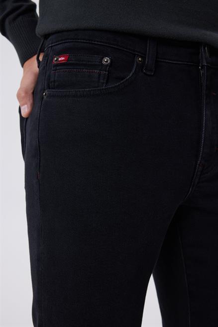 Jeff Erkek Skınny Süper Dar Kesim Normal Bel Dar Paça Jean Pantolon Siyah