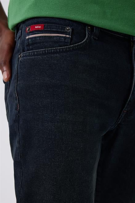Jeff Erkek Skınny Süper Dar Kesim Normal Bel Dar Paça Jean Pantolon Mavi
