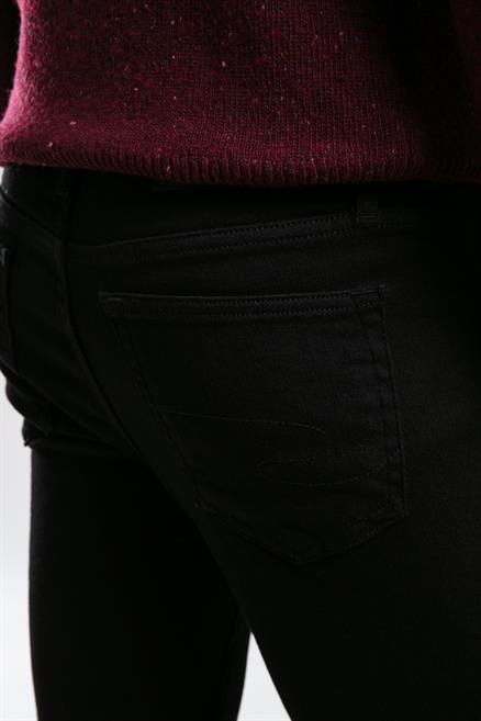 Jeff Erkek Skınny Süper Dar Kesim Normal Bel Dar Paça Jean Pantolon Siyah