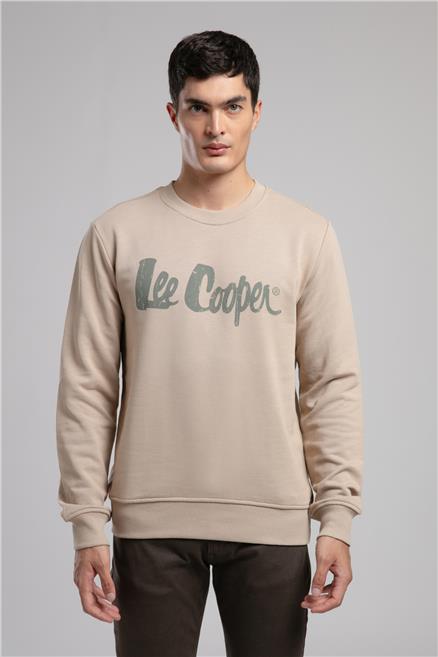 Jeffı Erkek O Yaka Sweatshirt Bej
