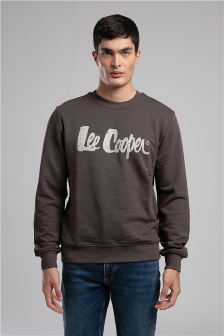 Jeffı Erkek O Yaka Sweatshirt Kahverengi