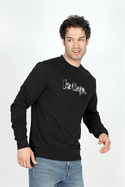 Jeffrey Erkek O Yaka Sweatshirt Siyah