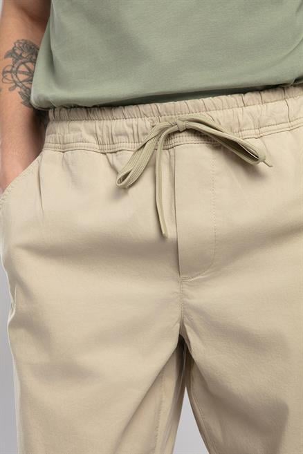 Jogger 2 Normal Bel Rahat Kesim Bilekte Lastikli Paça Bej Erkek Pantolon