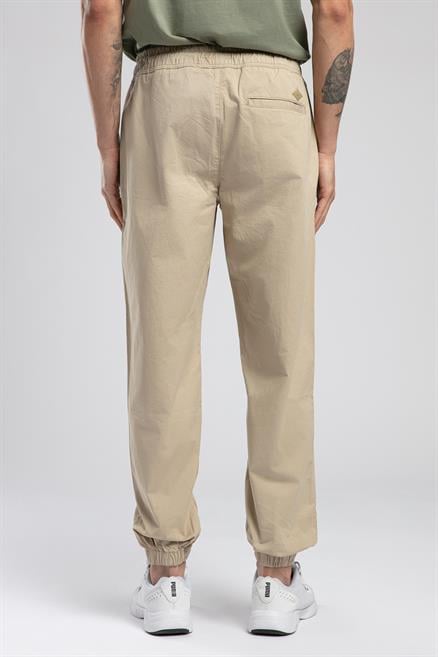Jogger 2 Normal Bel Rahat Kesim Bilekte Lastikli Paça Bej Erkek Pantolon