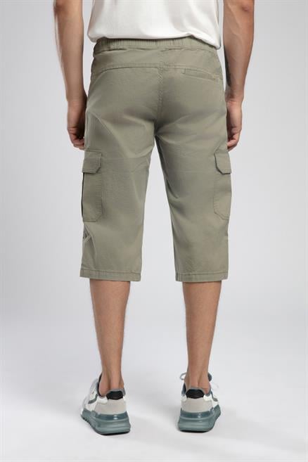 Jogger Cargo Long Erkek Dokuma Bermuda Haki