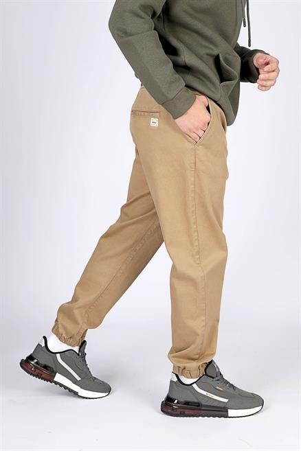 Jogger Normal Bel Rahat Kesim Bilekte Lastikli Paça Camel Erkek Pantolon