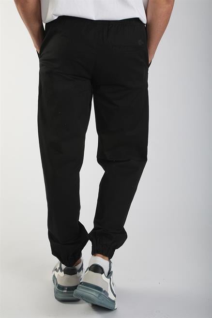 Jogger 2 Orta Bel Rahat Kesim Bilekte Lastikli Paça Siyah Erkek Pantolon
