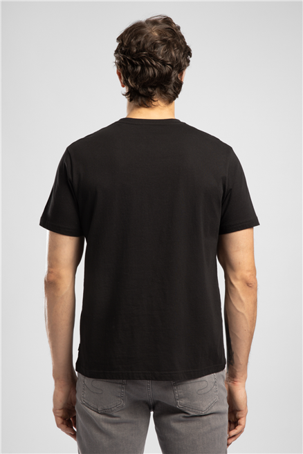 JONAT Erkek Regular Fit %100 Pamuk Basic V Yaka T-Shirt Siyah