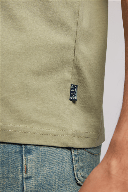 JONAT Erkek Regular Fit %100 Pamuk Basic V Yaka T-Shirt Yeşil