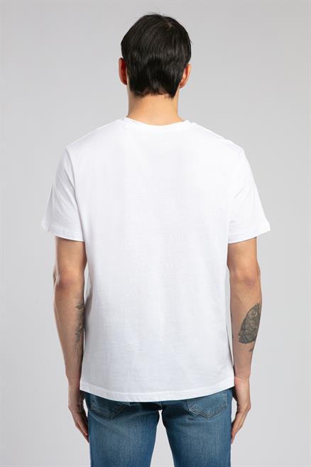Jonat Erkek %100 Pamuk V Yaka T-Shirt Beyaz