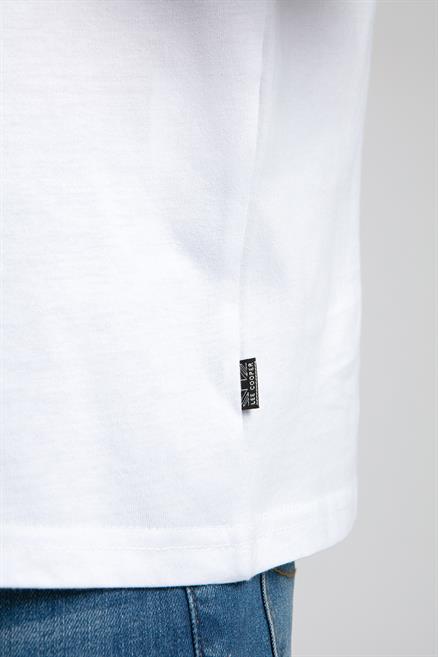 Jonat Erkek %100 Pamuk V Yaka T-Shirt Beyaz
