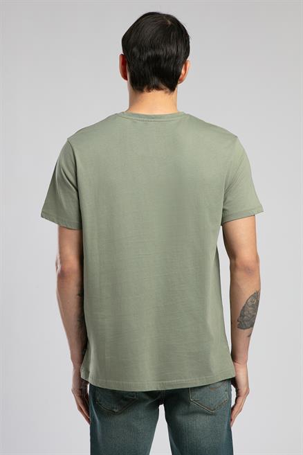 Jonat Erkek %100 Pamuk V Yaka T-Shirt Haki