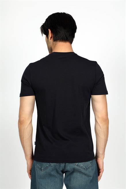 Jonat Erkek %100 Pamuk V Yaka T-Shirt Lacivert
