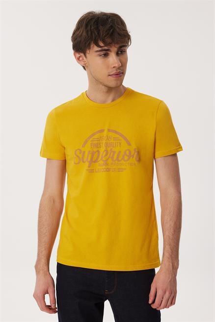 Joseph Erkek %100 Pamuk O Yaka T-Shirt Koyu Sarı