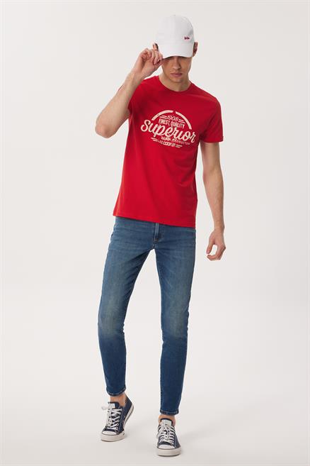Joseph Erkek %100 Pamuk O Yaka T-Shirt Kırmızı