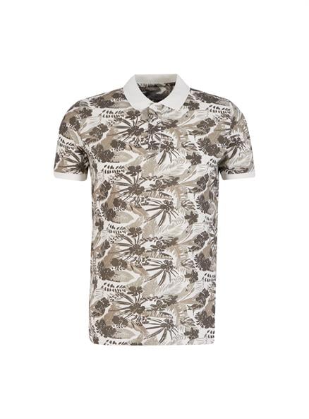 Joseph Erkek %100 Pamuk Polo Yaka Pike T-Shirt Kirik Beyaz